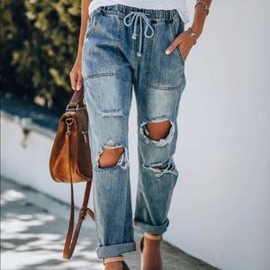 NEW | VICI | Distressed Denim Joggers